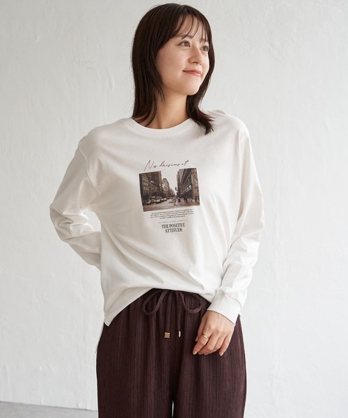 ikka（イッカ）の「【親子コーデ】ロゴフォトプリントスウェットＴ（Tシャツ/カットソー・レディース・オフホワイト/チャコールグレー/ホワイト・M/L/S）」の11枚目の写真