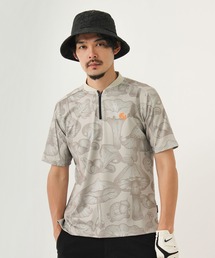 GREED MONSTER（グリードモンスター）の「【GREED MONSTER/グリードモンスター】Back Print Monster Short-Sleeved Half-Zip T-shirts/ゴルフウェア・バックプリントマッシュモンスター半袖ハーフZIPカットソー（ポロシャツ）」