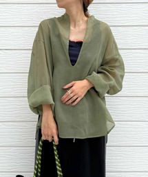 Q | Deepキーネックブラウス(シャツ/ブラウス)