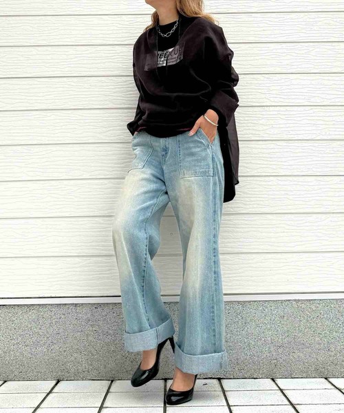 Q（キュー）の「Deepキーネックブラウス（シャツ/ブラウス・レディース・カーキ/ブラウン・MEDIUM）」の21枚目の写真