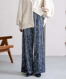 RAGEBLUE | フラワー刺繍/ベロアワイドイージーパンツ(スウェットパンツ)