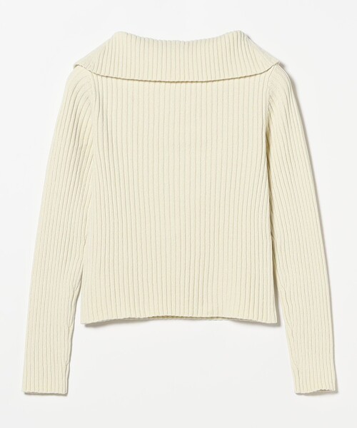 Ray BEAMS（レイビームス）の「モール ハーフジップ ビッグカラー ニット（ニット/セーター・レディース・オフホワイト/シルバー/ライトブルー・ONE SIZE）」の13枚目の写真