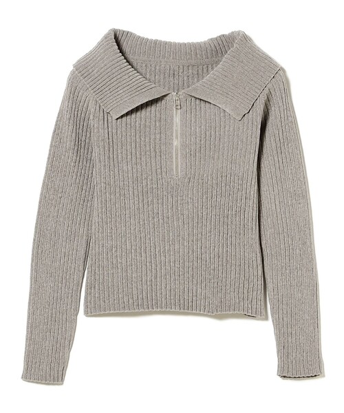 Ray BEAMS（レイビームス）の「モール ハーフジップ ビッグカラー ニット（ニット/セーター・レディース・オフホワイト/シルバー/ライトブルー・ONE SIZE）」の15枚目の写真