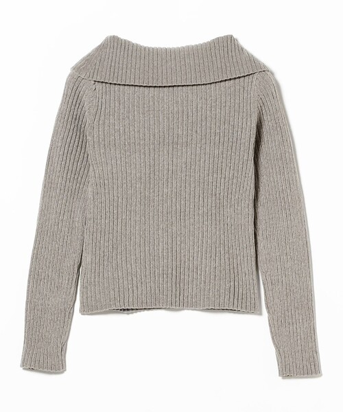 Ray BEAMS（レイビームス）の「モール ハーフジップ ビッグカラー ニット（ニット/セーター・レディース・オフホワイト/シルバー/ライトブルー・ONE SIZE）」の16枚目の写真