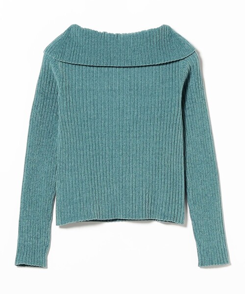 Ray BEAMS（レイビームス）の「モール ハーフジップ ビッグカラー ニット（ニット/セーター・レディース・オフホワイト/シルバー/ライトブルー・ONE SIZE）」の21枚目の写真