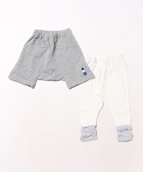 RAGMART(ラグマート)の「半パンツ+レギンスセット(その他パンツ・キッズ・ストライプ/その他/グレー・80cm/90cm/70cm)」の1枚目の写真
