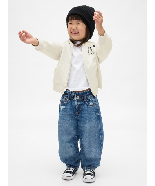GAP(ギャップ)の「30th アニバーサリー ヴィンテージソフト GAPロゴ ジップアップパーカー (幼児・ベビー)(パーカー・キッズ・ライトグレー/ネイビー/オフホワイト・105cm/110cm/70cm/80cm/90cm/95cm/100cm)」の8枚目の写真