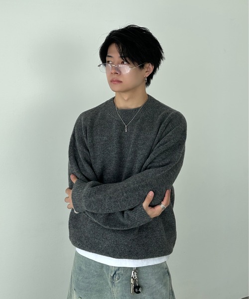 ADAMASTE(アダマスト)の「Soft Touch Crew Neck Knit - ソフトタッチクルーネックニット(ニット/セーター・メンズ・ホワイト/レッド/バーガンディー/ブラウン系その他/ブラック/チャコールグレー/ブルー・SMALL/MEDIUM/LARGE)」の3枚目の写真