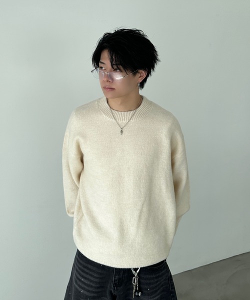 soft touch crew neck knit - ソフトタッチクルーネックニット（ニット
