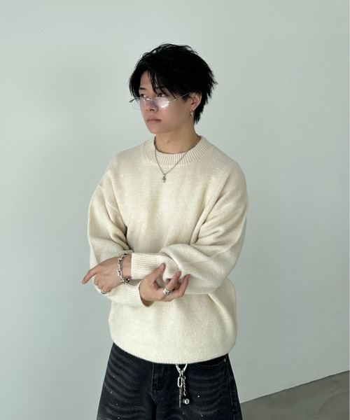 soft touch crew neck knit - ソフトタッチクルーネックニット（ニット