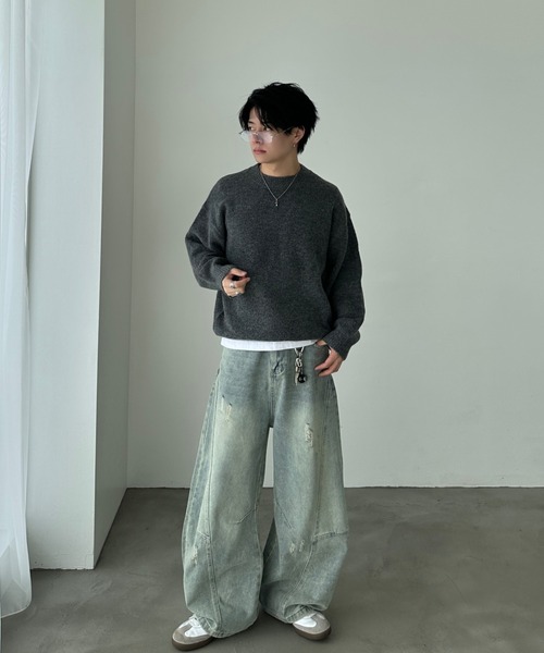 ADAMASTE(アダマスト)の「Soft Touch Crew Neck Knit - ソフトタッチクルーネックニット(ニット/セーター・メンズ・ホワイト/レッド/バーガンディー/ブラウン系その他/ブラック/チャコールグレー/ブルー・SMALL/MEDIUM/LARGE)」の22枚目の写真