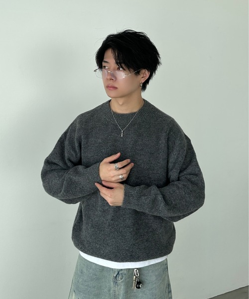 soft touch crew neck knit - ソフトタッチクルーネックニット（ニット