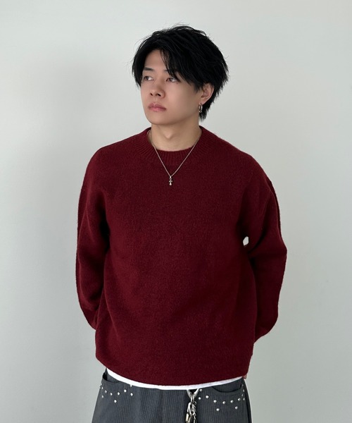 【即購入OK】STONE  クルーネックロンT サイズS レッド soft touch crew neck knit - ソフトタッチクルーネックニット（ニット
