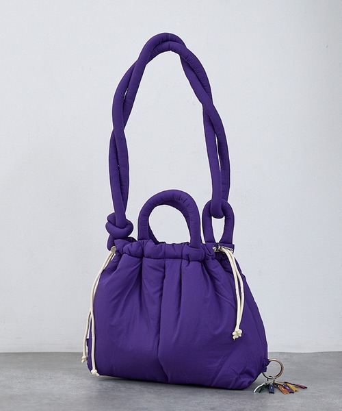 cheek】puff kinchaku 2WAY tote 巾着 ナイロン ショルダーバッグ