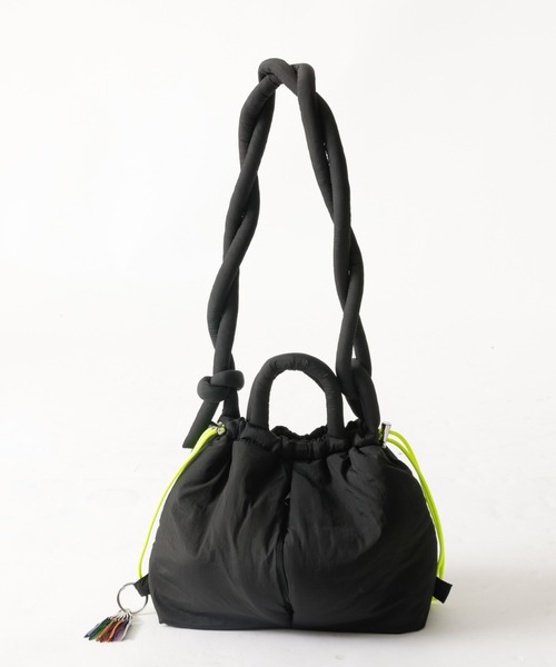 cheek】puff kinchaku 2WAY tote 巾着 ナイロン ショルダーバッグ