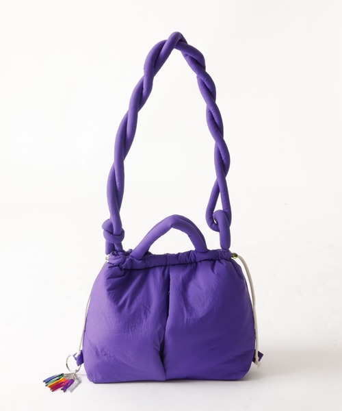 cheek】puff kinchaku 2WAY tote 巾着 ナイロン ショルダーバッグ