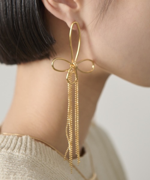 AIC.（エーアイシー）の「フラワーチェーンフリンジピアス（ピアス（両耳用）・レディース・ゴールド/シルバー・FREE）」の12枚目の写真