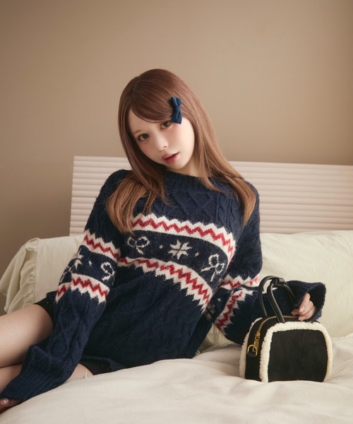 【新品✨タグ付き】TOCCA トッカ　アンサンブルニット　ツインニット　リボン 新品✨タグ付き】TOCCA トッカ ベージュ アンサンブルニット