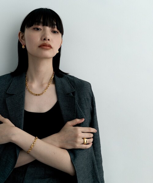 COCOSHNIK ONKITSCH(ココシュニックオンキッチュ)の「シルバー コンケイブピアス GP(ピアス(両耳用)・レディース・ゴールド・00)」の10枚目の写真
