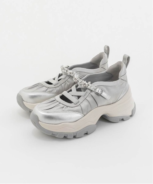 靴 RANDA ビジューベルトレースアップスニーカー（スニーカー）｜RANDA（ランダ