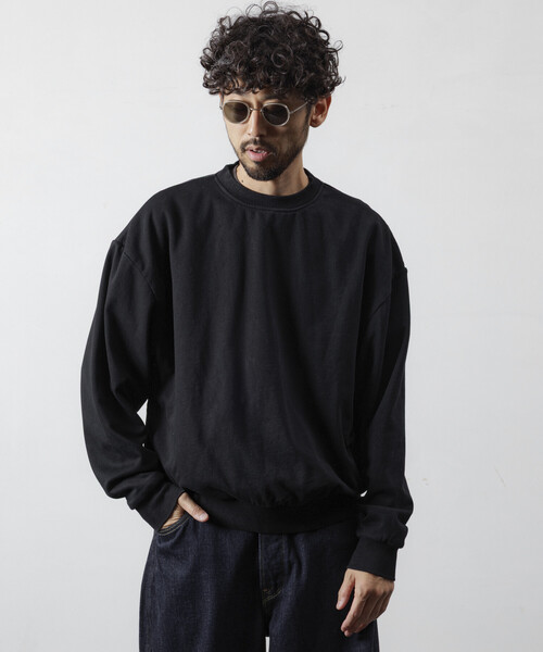 Firsthand(ファーストハンド)の「Firsthand/ファーストハンド 配色 リラックスフィット クルーネックスウェット / ダブルフェイス(スウェット・メンズ・グレー/チャコールグレー/ブラック・M/L)」の16枚目の写真