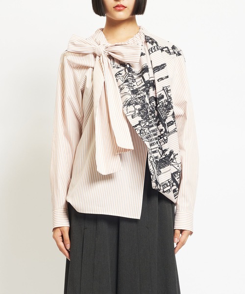 セール】中欧プリント ライトドレープブラウス（シャツ/ブラウス