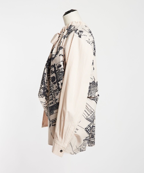 セール】中欧プリント ライトドレープブラウス（シャツ/ブラウス