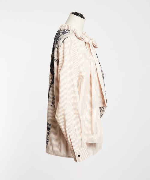 セール】中欧プリント ライトドレープブラウス（シャツ/ブラウス