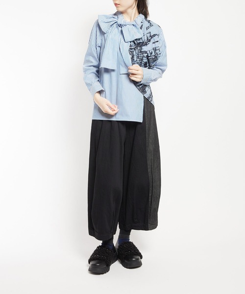 セール】中欧プリント ライトドレープブラウス（シャツ/ブラウス