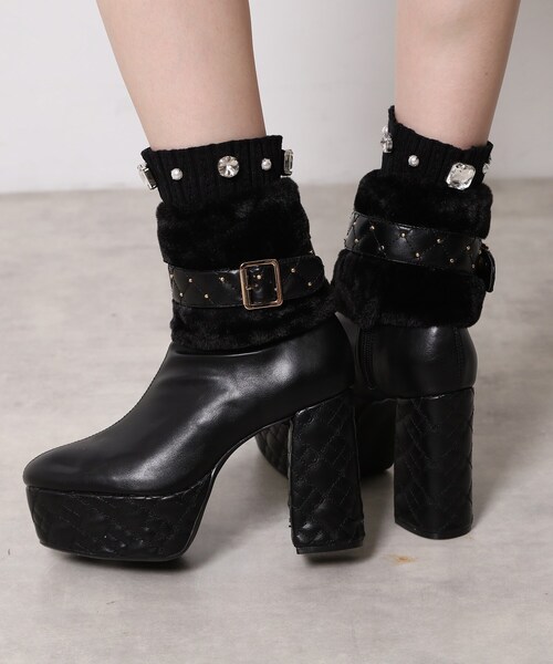 ESPERANZA(エスペランサ)の「【ラク盛り/ショートブーツ】リピーター続出/脚長美脚 1足で8パターン楽しめる!マルチWAYショートブーツ(ブーツ・レディース・アイボリー/ブラック・S/M/L/LL)」の13枚目の写真