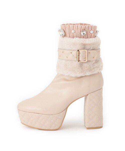 ESPERANZA(エスペランサ)の「【ラク盛り/ショートブーツ】リピーター続出/脚長美脚 1足で8パターン楽しめる!マルチWAYショートブーツ(ブーツ・レディース・アイボリー/ブラック・S/M/L/LL)」の18枚目の写真