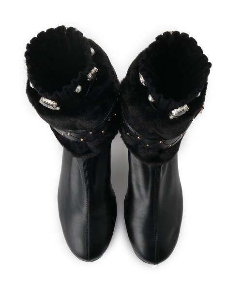 ESPERANZA(エスペランサ)の「【ラク盛り/ショートブーツ】リピーター続出/脚長美脚 1足で8パターン楽しめる!マルチWAYショートブーツ(ブーツ・レディース・アイボリー/ブラック・S/M/L/LL)」の21枚目の写真