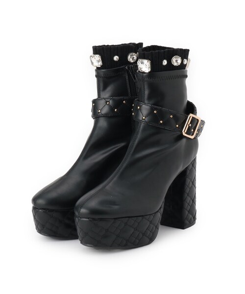 ESPERANZA(エスペランサ)の「【ラク盛り/ショートブーツ】リピーター続出/脚長美脚 1足で8パターン楽しめる!マルチWAYショートブーツ(ブーツ・レディース・アイボリー/ブラック・S/M/L/LL)」の5枚目の写真