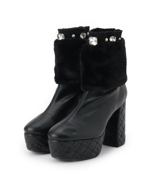 ESPERANZA(エスペランサ)の「【ラク盛り/ショートブーツ】リピーター続出/脚長美脚 1足で8パターン楽しめる!マルチWAYショートブーツ(ブーツ・レディース・アイボリー/ブラック・S/M/L/LL)」の6枚目の写真