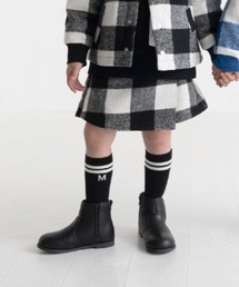 起毛ブロックチェックラップキュロット
