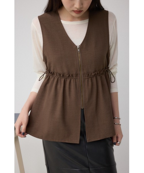 セール】ジップペプラムサイドドロストベスト（ベスト）｜AZUL BY