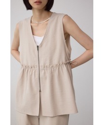 AZUL by moussy | ジップペプラムサイドドロストベスト(ベスト)