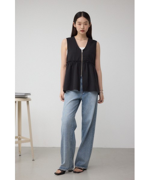 新品未使用AZUL moussy ビスチェ　ジップペプラムサイドドロストベスト AZUL BY MOUSSY | ジップペプラムサイドドロストベスト (ベスト
