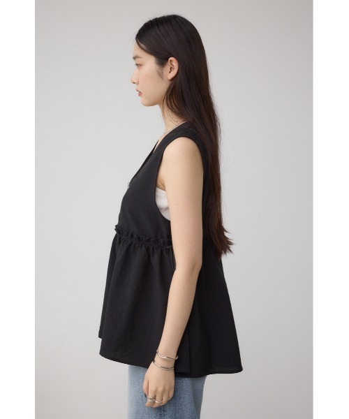 AZUL by moussy（アズールバイマウジー）の「ジップペプラムサイドドロストベスト（ベスト・レディース・ブラウン/ブラック/ライトベージュ・FREE）」の8枚目の写真