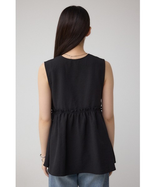 AZUL by moussy（アズールバイマウジー）の「ジップペプラムサイドドロストベスト（ベスト・レディース・ブラウン/ブラック/ライトベージュ・FREE）」の9枚目の写真