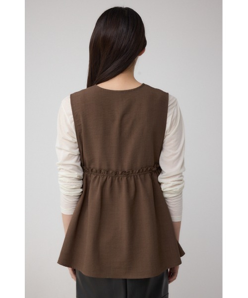 AZUL by moussy（アズールバイマウジー）の「ジップペプラムサイドドロストベスト（ベスト・レディース・ブラウン/ブラック/ライトベージュ・FREE）」の19枚目の写真