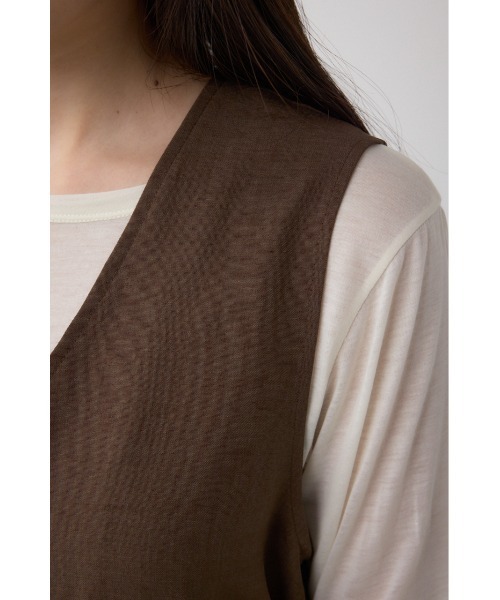 AZUL by moussy（アズールバイマウジー）の「ジップペプラムサイドドロストベスト（ベスト・レディース・ブラウン/ブラック/ライトベージュ・FREE）」の21枚目の写真