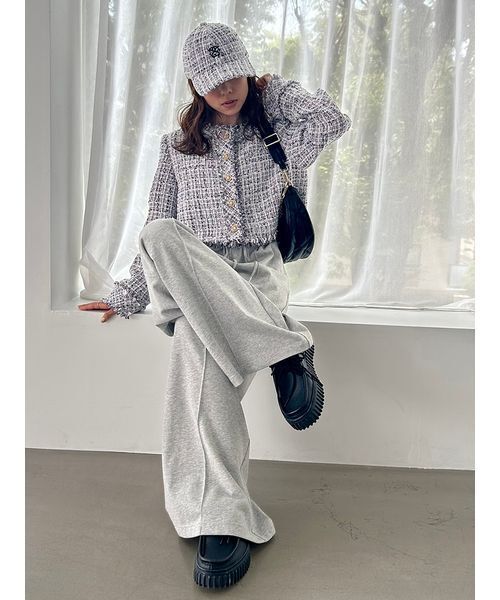 SNIDEL（スナイデル）の「ツイードCAP（キャップ・レディース・ネイビー/ピンク/アイボリー/マルチ・F）」の8枚目の写真