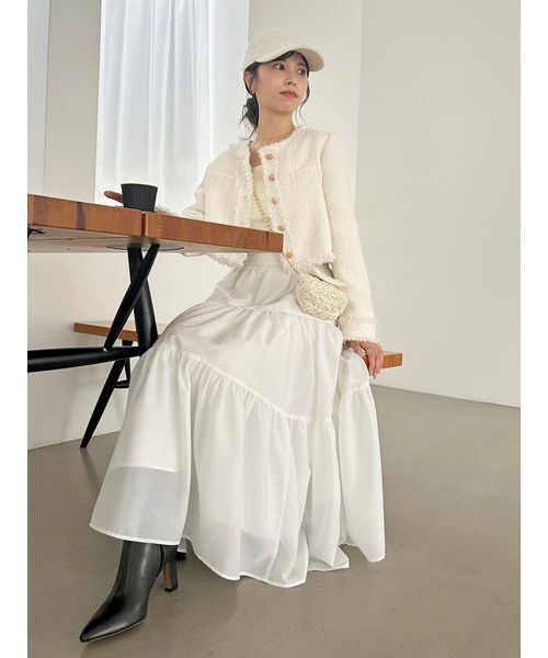 【新品タグ付き】SNIDEL　ツイード　セットアップ　ホワイト ツイードCAP(帽子)｜アクセサリー｜SNIDEL(スナイデル)の通販サイト