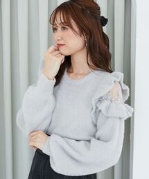 Ladyフリルシャギーニット