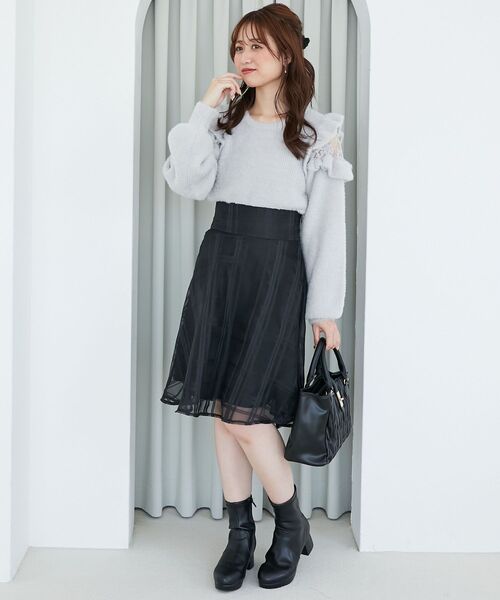 MAJESTIC LEGON（マジェスティックレゴン）の「Ladyフリルシャギーニット（ニット/セーター・レディース・ライトグレー/ベージュ/ピンク/ブルー/アイボリー/ライトピンク・MEDIUM）」の10枚目の写真