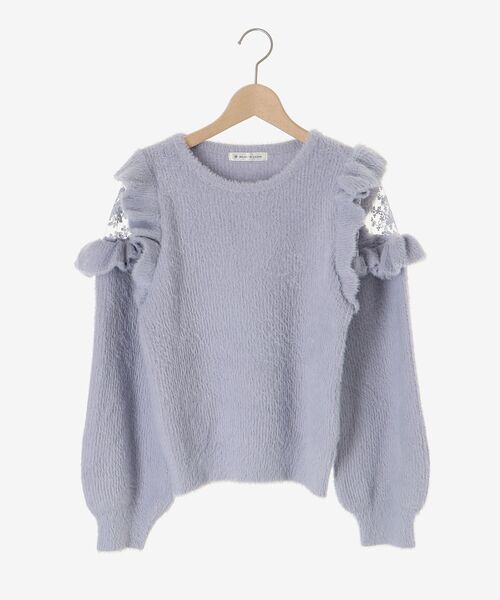 MAJESTIC LEGON（マジェスティックレゴン）の「Ladyフリルシャギーニット（ニット/セーター・レディース・ライトグレー/ベージュ/ピンク/ブルー/アイボリー/ライトピンク・MEDIUM）」の16枚目の写真