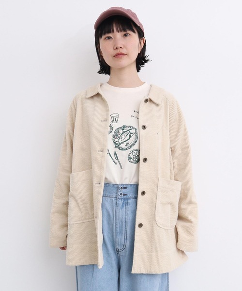 l'atelier du savon（アトリエドサボン）の「おさかな定食　プリントロンT（Tシャツ/カットソー・レディース・オフホワイト/グレー・FREE）」の21枚目の写真