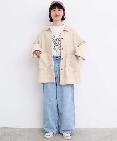 l'atelier du savon（アトリエドサボン）の「おさかな定食　プリントロンT（Tシャツ/カットソー・レディース・オフホワイト/グレー・FREE）」の20枚目の写真