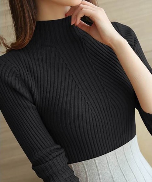 maison de LATIR(メゾンドラティール)の「程よいフィット感が着心地のいいハイネックニットトップス。(ニット/セーター・レディース・ブラウン/ホワイト/ブラック・FREE)」の6枚目の写真